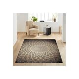 Rovigo Dijital Baskı Yıkanabilir Kaymaz Taban Salon Halısı Rvg1907-sm235, Siyah, 50 x 80