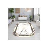 Rovigo Dijital Baskı Yıkanabilir Kaymaz Taban Salon Halısı Rvg1913-sm72, Beyaz, 120 x 180