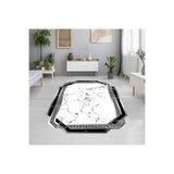 Rovigo Dijital Baskı Yıkanabilir Kaymaz Taban Salon Halısı Rvg1915-sm74, Beyaz, 160 x 300