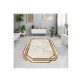 Rovigo Dijital Baskı Yıkanabilir Kaymaz Taban Salon Halısı Rvg1916-sm127, Bej, 120 x 180