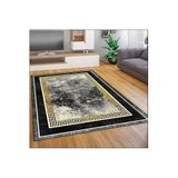 Rovigo Dijital Baskı Yıkanabilir Kaymaz Taban Salon Halısı Rvg1917-ht1110, Siyah, 50 x 80