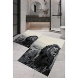 Rovigo Home Dijital Baskı 2'li Banyo Paspas Takımı RVG5-1444 100X60+60X50 cm - Siyah