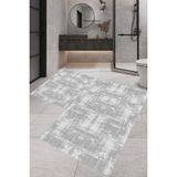Rovigo Home Dijital Baskı 2'li Banyo Paspas Takımı RVG5-LNA009 100X60+60X50 cm - Gri