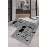 Rovigo Home Dijital Baskı 2'li Banyo Paspas Takımı RVG5-SM200 100X60+60X50 cm - Gri