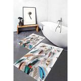 Rovigo Home Dijital Baskı 2'li Banyo Paspas Takımı RVG5-SM214 100X60+60X50 cm - Beyaz