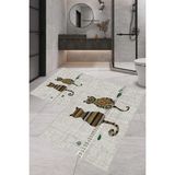 Rovigo Home Dijital Baskı 2'li Banyo Paspas Takımı RVG5-SM286 100X60+60X50 cm - Gri