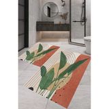 Rovigo Home Dijital Baskı 2'li Banyo Paspas Takımı RVG5295 100X60+60X50 cm - Yeşil