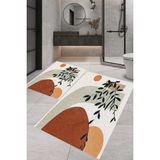 Rovigo Home Dijital Baskı 2'li Banyo Paspas Takımı RVG5296 100X60+60X50 cm - Bej