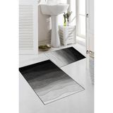 Rovigo Home Dijital Baskı Modern Banyo Halısı Ikili Banyo Paspası RVG5-1072 100 x 60+60 x 50 cm - Siyah