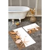 Rovigo Home Dijital Baskı Modern Banyo Halısı Ikili Banyo Paspası RVG5309 100X60+60X50 cm - Kahverengi