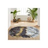 Rovigo Home Dijital Baskı Yıkanabilir Kaymaz Taban Oval Halı RVG7078 100x300cm