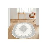 Rovigo Home Dijital Baskı Yıkanabilir Kaymaz Taban Oval Halı RVG7080 100x300cm