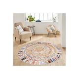 Rovigo Home Dijital Baskı Yıkanabilir Kaymaz Taban Yuvarlak Halı RVG7010 140x140cm