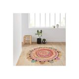 Rovigo Home Dijital Baskı Yıkanabilir Kaymaz Taban Yuvarlak Halı RVG7012 140x140cm