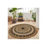 Rovigo Home Dijital Baskı Yıkanabilir Kaymaz Taban Yuvarlak Halı RVG7042 100x100cm