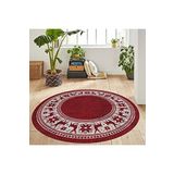 Rovigo Home Dijital Baskı Yıkanabilir Kaymaz Taban Yuvarlak Halı RVG7044 140x140cm