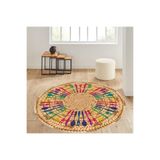 Rovigo Home Dijital Baskı Yıkanabilir Kaymaz Taban Yuvarlak Halı RVG7059-SD334 100x100cm