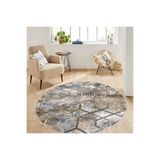 Rovigo Home Dijital Baskı Yıkanabilir Kaymaz Taban Yuvarlak Halı RVG7101 140x140cm