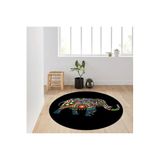 Rovigo Home Dijital Baskı Yıkanabilir Kaymaz Taban Yuvarlak Halı RVG7129 100x100cm