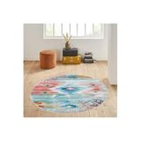 Rovigo Home Dijital Baskı Yıkanabilir Kaymaz Taban Yuvarlak Halı RVG7148 160x160cm