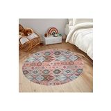 Rovigo Home Dijital Baskı Yıkanabilir Kaymaz Taban Yuvarlak Halı RVG7159 100x100cm