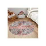 Rovigo Home Dijital Baskı Yıkanabilir Kaymaz Taban Yuvarlak Halı RVG7159 140x140cm