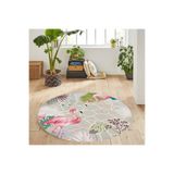 Rovigo Home Dijital Baskı Yıkanabilir Kaymaz Taban Yuvarlak Halı RVG7185 140x140cm