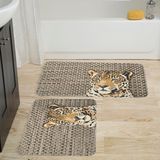 Rovigo Home Dijital Baskılı 2'li Banyo Paspas Takımı RVG5001 - Bej - 60x50