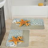 Rovigo Home Dijital Baskılı 2'li Banyo Paspas Takımı RVG5004 - Bej - 60x50