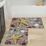 Rovigo Home Dijital Baskılı 2'li Banyo Paspas Takımı RVG5007 - Bej - 60x50