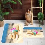 Rovigo Home Dijital Baskılı 2'li Banyo Paspas Takımı RVG5008 - Bej - 60x50