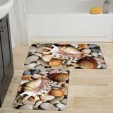 Rovigo Home Dijital Baskılı 2'li Banyo Paspas Takımı RVG5015 - Bej - 60x50