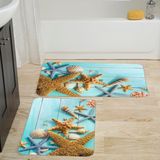 Rovigo Home Dijital Baskılı 2'li Banyo Paspas Takımı RVG5017 - Mavi - 60x50