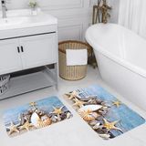 Rovigo Home Dijital Baskılı 2'li Banyo Paspas Takımı RVG5018 - Mavi - 60x50