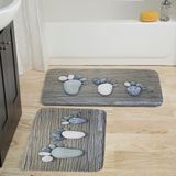 Rovigo Home Dijital Baskılı 2'li Banyo Paspas Takımı RVG5020 - Gri - 60x50