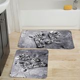 Rovigo Home Dijital Baskılı 2'li Banyo Paspas Takımı RVG5021 - Gri - 60x50
