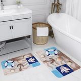 Rovigo Home Dijital Baskılı 2'li Banyo Paspas Takımı RVG5022 - Mavi - 60x50
