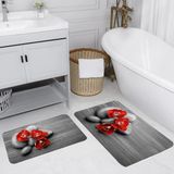 Rovigo Home Dijital Baskılı 2'li Banyo Paspas Takımı RVG5024 - Gri - 60x50
