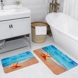 Rovigo Home Dijital Baskılı 2'li Banyo Paspas Takımı RVG5025 - Mavi - 60x50