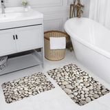 Rovigo Home Dijital Baskılı 2'li Banyo Paspas Takımı RVG5026 - Gri - 60x50