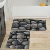 Rovigo Home Dijital Baskılı 2'li Banyo Paspas Takımı RVG5028 - Gri - 60x50
