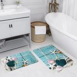 Rovigo Home Dijital Baskılı 2'li Banyo Paspas Takımı RVG5031 - Mavi - 60x50