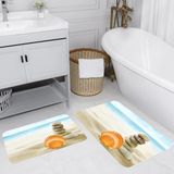 Rovigo Home Dijital Baskılı 2'li Banyo Paspas Takımı RVG5032 - Bej - 60x50