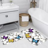 Rovigo Home Dijital Baskılı 2'li Banyo Paspas Takımı RVG5033 - Gri - 60x50