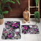 Rovigo Home Dijital Baskılı 2'li Banyo Paspas Takımı RVG5036 - Mor - 60x50