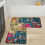 Rovigo Home Dijital Baskılı 2'li Banyo Paspas Takımı RVG5038 - Mavi - 60x50