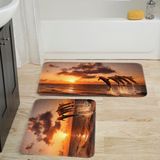 Rovigo Home Dijital Baskılı 2'li Banyo Paspas Takımı RVG5042 - Kahverengi - 60x50