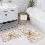 Rovigo Home Dijital Baskılı 2'li Banyo Paspas Takımı RVG5043 - Bej - 60x50