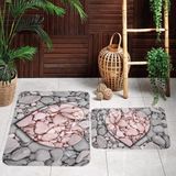 Rovigo Home Dijital Baskılı 2'li Banyo Paspas Takımı RVG5046 - Gri - 60x50