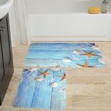 Rovigo Home Dijital Baskılı 2'li Banyo Paspas Takımı RVG5048 - Mavi - 60x50